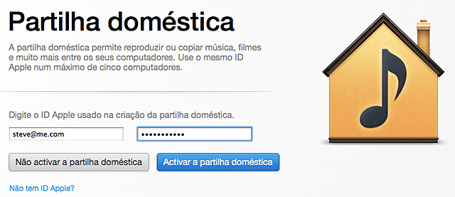 Apple partilha doméstica