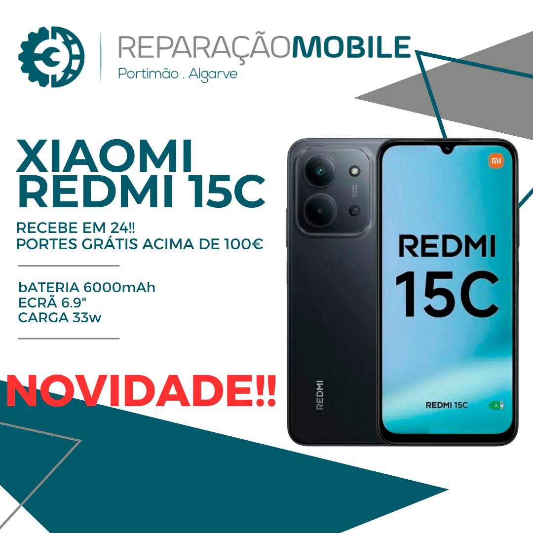 Xiaomi Redmi 15C novidade disponível na Reparação Mobile em Portimão Algarve, compra online com entrega rápida para todo o país