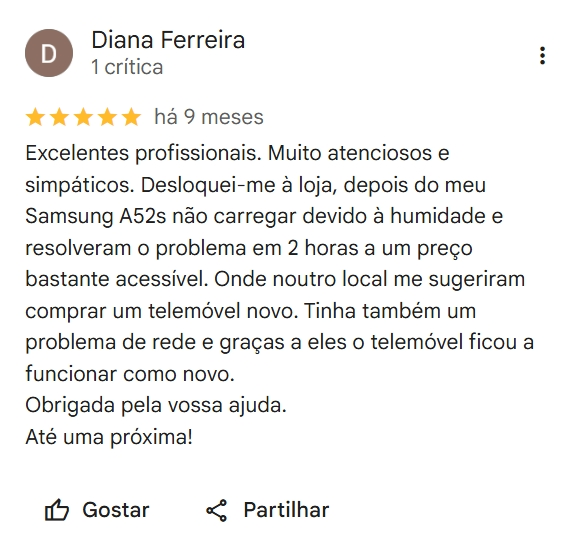 Review google real cliente 1