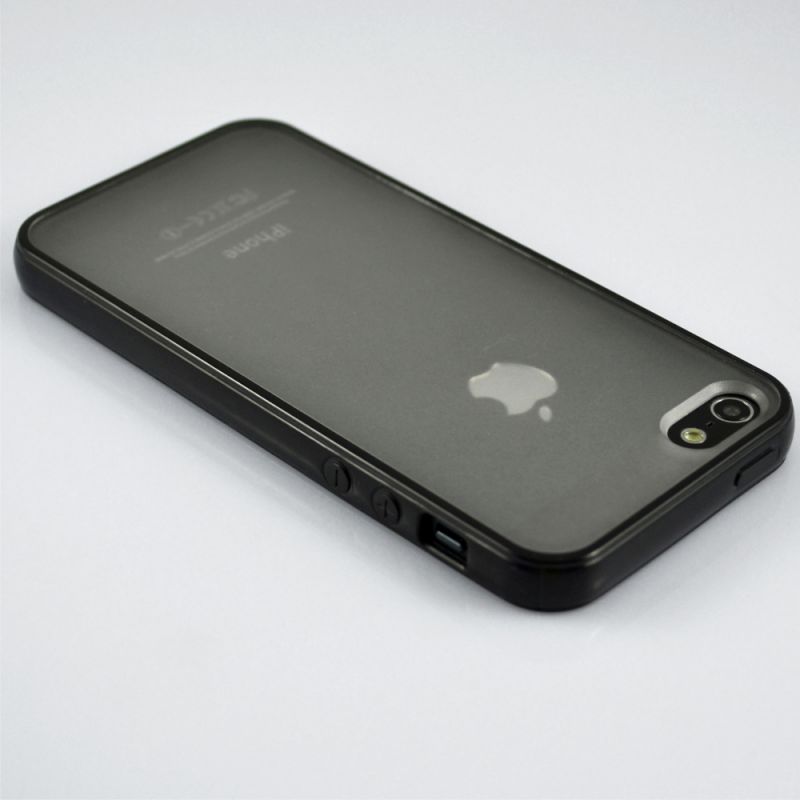 Capa de silicone translucida preta para iPhone 5/5S