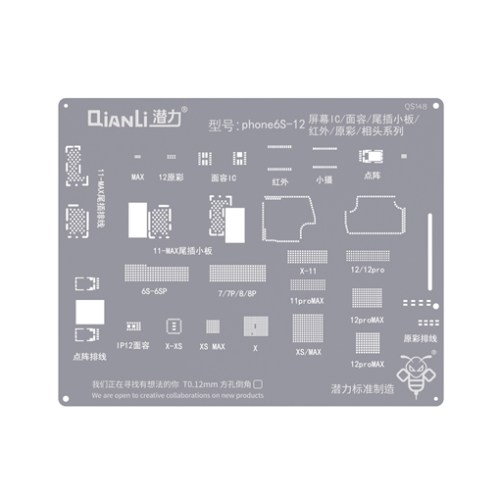 Estêncil Qianli Bumblebee (QS148) para ecrã do iPhone 6S-13 / Face ID