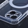 Capa Mag transparente com proteção de câmera compatível com MagSafe para iPhone 15 Plus