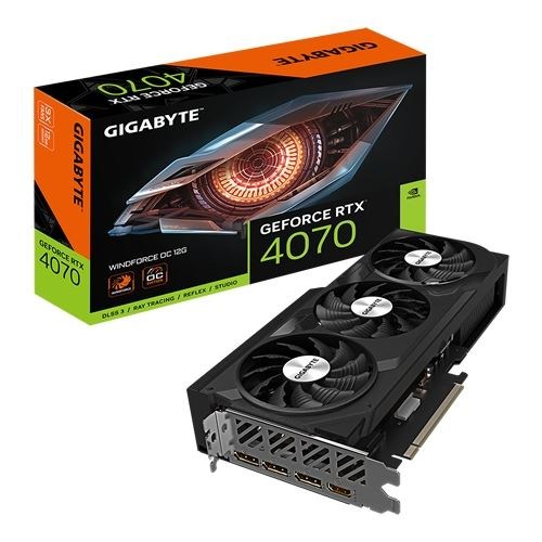 Placa gráfica Gigabyte GeForce RTX 4070 WINDFORCE OC 12GB DLSS3 - GV-N4070WF3OC-12GD