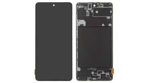 Display ou ecrã com LCD e Touch compatível para Samsung Galaxy A71 com frame preto