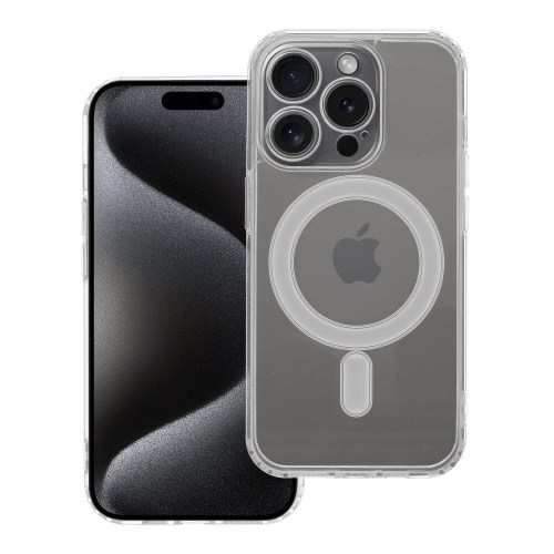 Capa Mag transparente com proteção de câmera compatível com MagSafe para iPhone 15 Pro