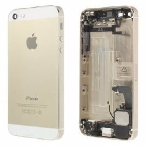 Chassis iPhone 5S dourado com componentes com logótipo