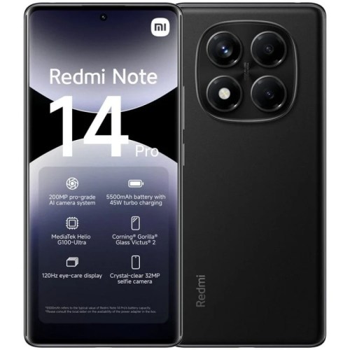 Telemóvel Xiaomi Redmi Note 14 Pro 4G 6.67" Dual SIM 12GB/512GB Midnight Black