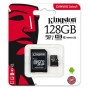 Cartão Kingston 128Gb Micro SD Canvas 80R CL10 UHS-I Card +SD Adapter SDCS/128GB
